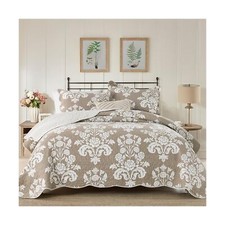 Quilt Set King Size 100 Cotton Quilt Boho Bedding Set Bedspread Humus White ...