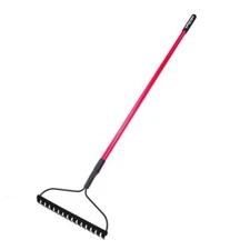 Bully Tools Bow Rake Tempered Blade Steel Tine Head Fiberglass Handle 16 in. H
