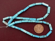 13x4 13mm x 4mm Dyed Howlite Turquoise Gemstone Rectangle Bead 15 Inch Strand