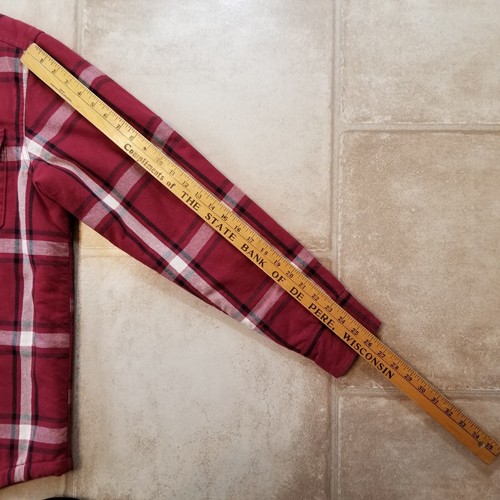 ✅Eddie Bauer Warm Fleece Lined Plaid Flannel Button Up Shirt Shacket Men's M Top - Picture 9 of 14