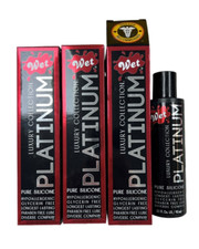 Wet Platinum Silicone Base Personal Lubricant 3.1oz  3 bottles  Box May Vary 