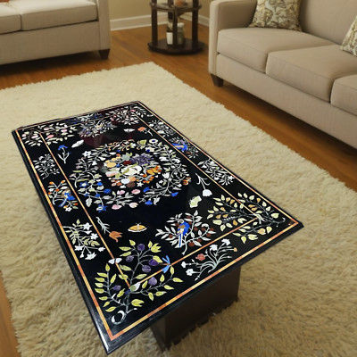 Black Marble Table Top, Dining table top Modern Rectangle Black Marble Table top