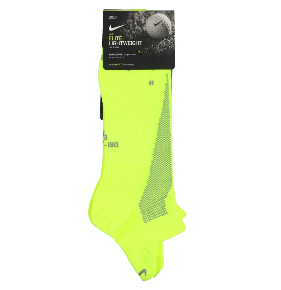 Calcetines NIKE Golf Elite Ligeros No Show Talla 6 (14-16) Voltios Reflectantes Correr Foto 3 de 3