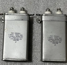 Pair Of Cornell Dubilier PIO Capacitor / 4 MFD 1000 VDC / TJH10040J
