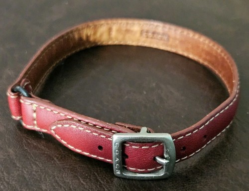Coach Dog Collar Medium 12” Red Leather #7938