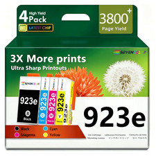 923e High-Yield Ink Cartridges 4Pack, BK/C/M/Y  Compatible for HP 923XL