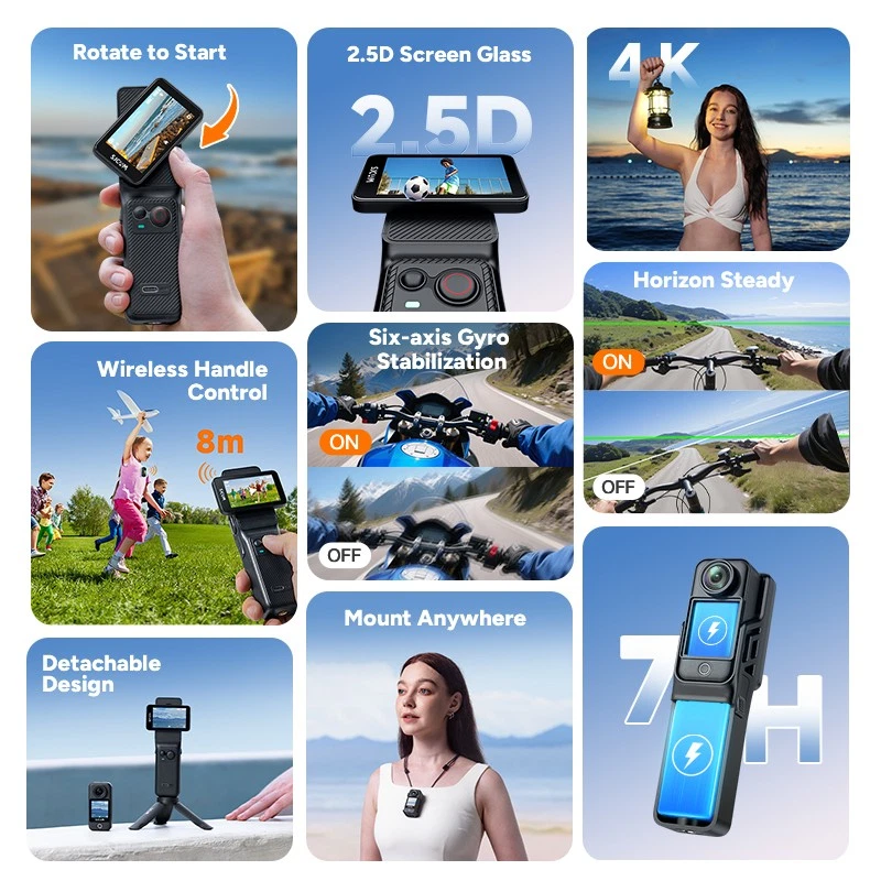 SJCAM C400 Handheld Action Camera 6-Axis Stabilization 2.5Screen 7h 4K recording - Image 2 of 4