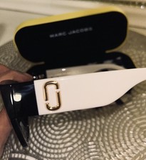 Marc Jacobs J Marc Logo Square Sunglasses Black/White Gradient Plastic Oversized