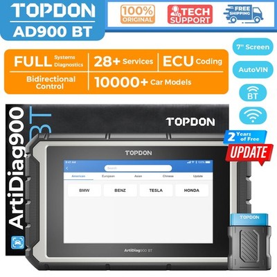 2026 TOPDON AD900 BT All System Car ECU Diagnostic Tool Bidirectional ECU Coding