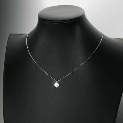 Halskette 1,0 kt Rundschliff Laborgefertigt Diamant Testpass VVS1/D/Excellent 18 K Gold