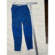 Adidas Originals Youth XL Boys Blue Geometric Joggers Sweatpants Moto Ribbed