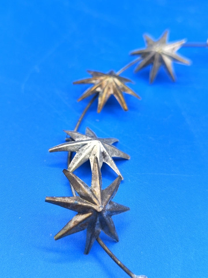 Antico Stellario In Metallo Argentato Per Statua Santa Santo Madonna Maria - Immagine 3 di 4