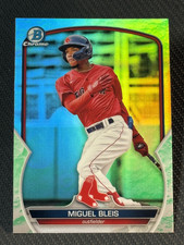 2023 Bowman Chrome GREEN LUNAR REFRACTOR PROSPECT Miguel Bleis item 1