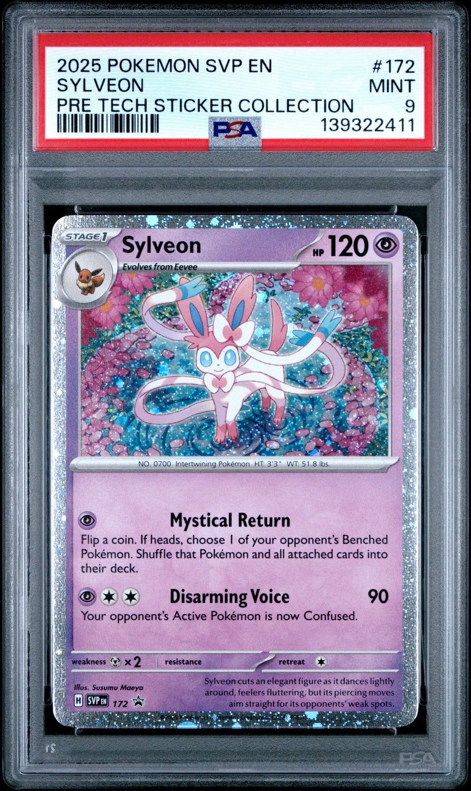 2025 POKEMON SVP EN-SV BLACK STAR PROMO #172 SYLVEON PSA 9