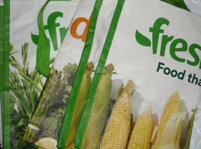 Fresh Direct x 3 Shopping reusable bags, 12 x 18 x 12