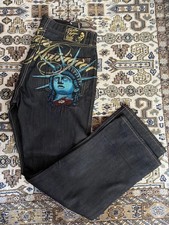 Y2k 2000s Statue of Liberty Diamonds Black Vintage Jeans