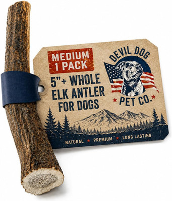 Whole Elk Antlers for Dogs, Medium, Aggressive Chewers