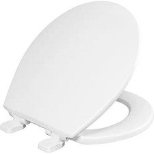 Kimball 2 Soft Close Round Closed Front Plastic Toilet Seat in White Never Loose