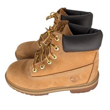 Timberland 6 Inch Premium Waterproof Boot Kids 4M Wheat Leather 12909 Lug Sole