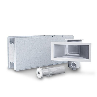 Styropor Pool rechteck 300x600x150 cm Stein-Set, Skimmerset, Stecksystem