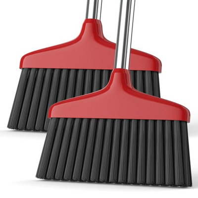 #ad 2pc Heavy Duty Indoor Outdoor Kitchen Brooms Garage Patio Office Cleaning Red $23.39