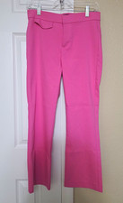 Zara Women s Pink Solid Flat Front Dress Pants Regular Size S