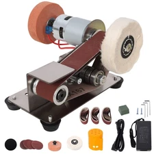 Mini Belt Sander, Electric Small Sander Knife Making Supplies, 7 Adjustable Spee