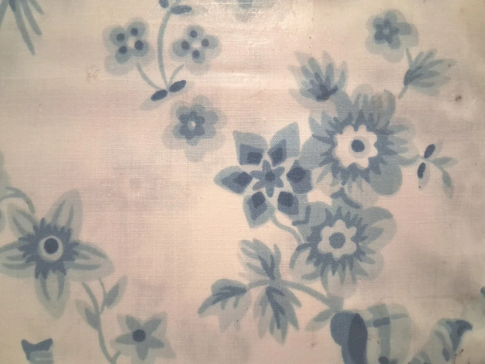 Martha Stewart Arcos Azules Sin Hierro Percal Algodón Poliéster Tela 55"x108" - NUEVO Foto 2 de 4