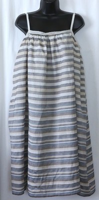 DOSA Strpd Silk/Linen/Khadi Slipon Tube Drs 34 In Chest 38 In Lng Sz 1 (XS) EXC