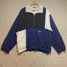 Vintage 90s Nike Big Oval Back Swoosh Colorblock Windbreaker Jacket Large