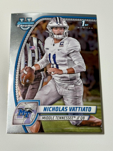 2024 Bowman University Chrome #138 Nicholas Vattiato Blue Raiders - Bild 1 von 2