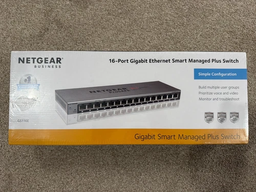 Netgear GS116 GS116E-200UKS 16-Port Smart Managed Plus Switch Brand New