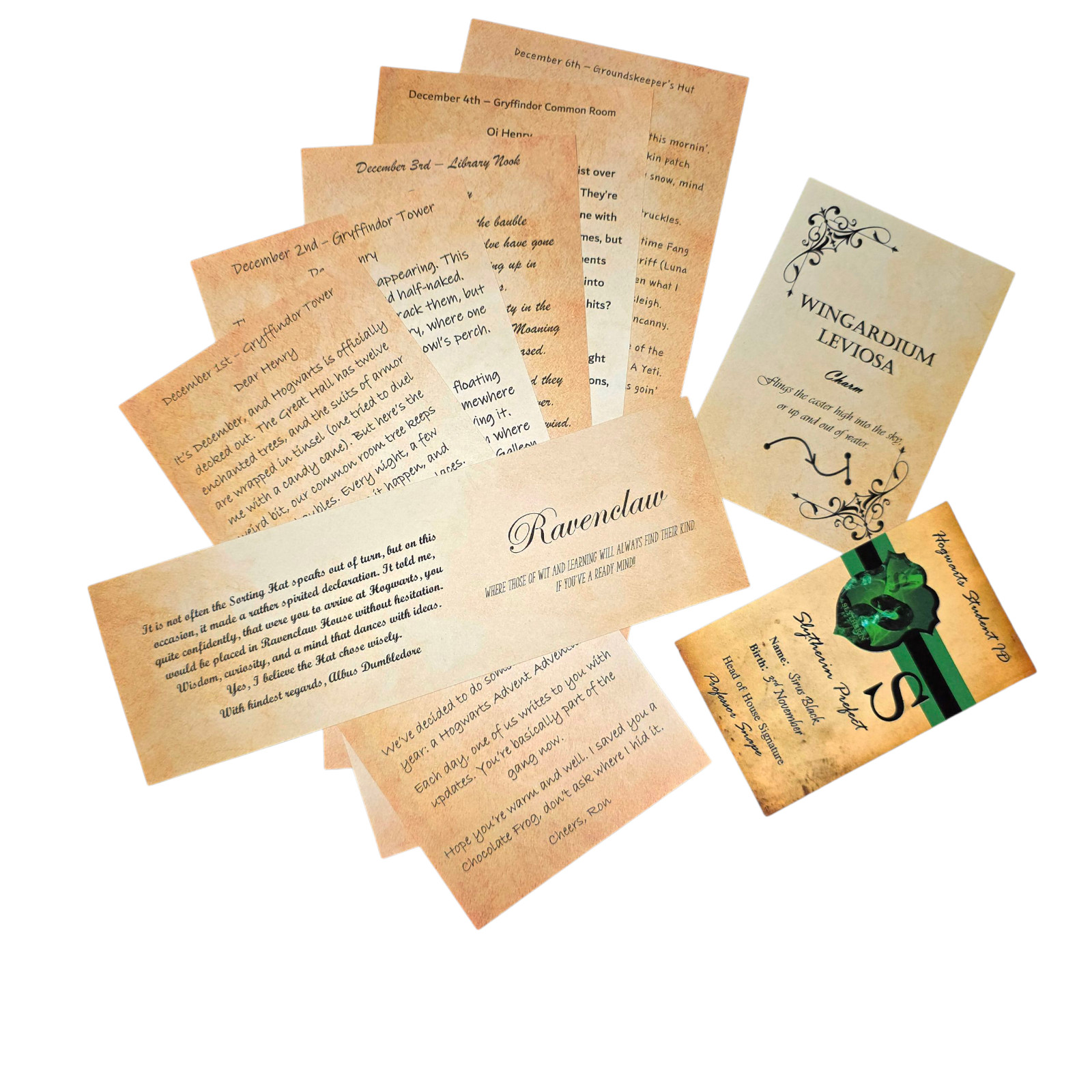 Calendario de Adviento RAVENCLAW. 24 cartas de personajes de Navidad de Hogwarts Harry Potter