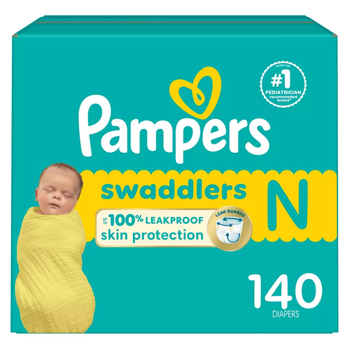 Pampers Baby Diapers - Swaddlers - Size 0,Ultra Absorbent Newborn*140 COUNT*