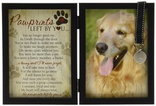 Pawprints Left By You Memorial Poem In Black 5x7 Photo Frame For Dog Remembrance