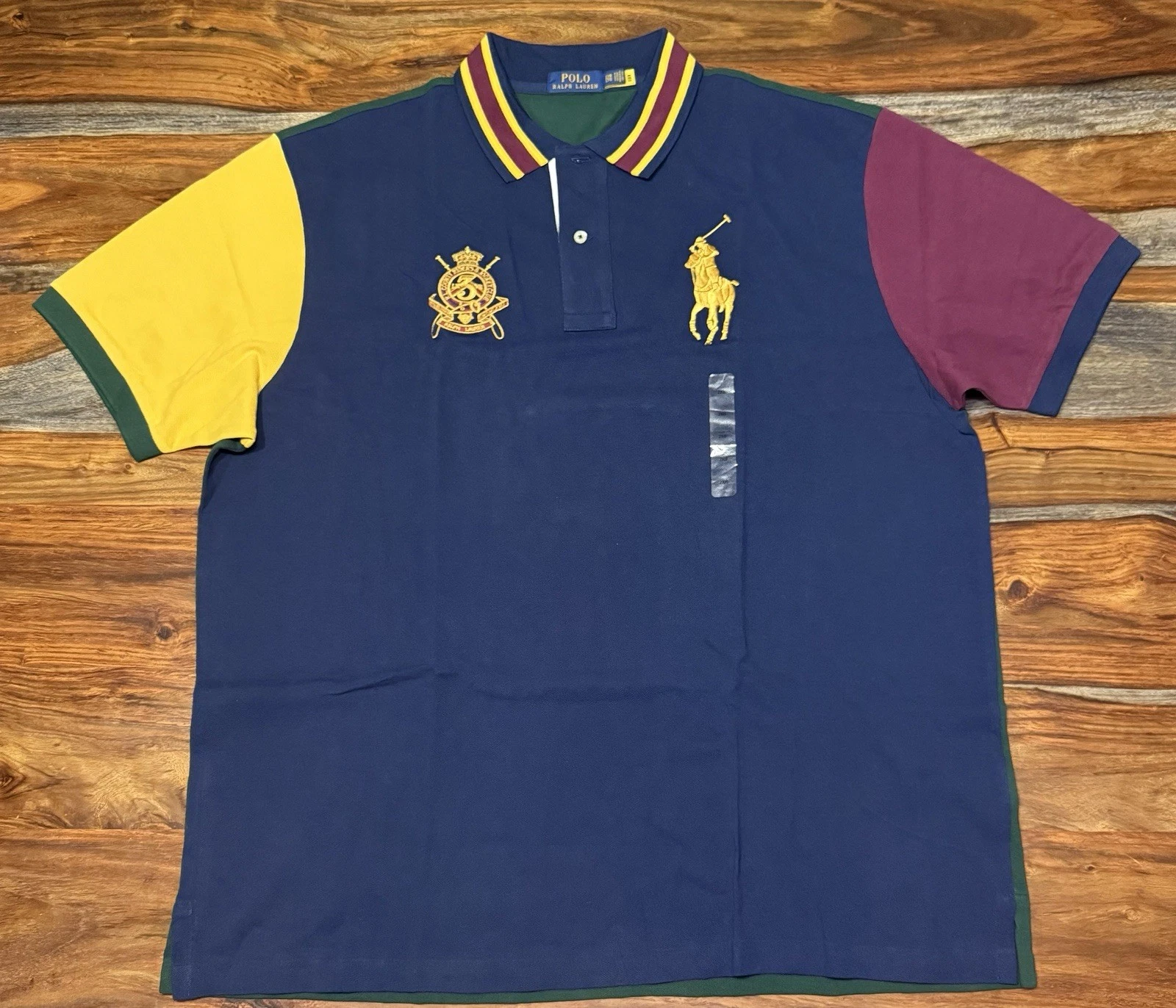 Ralph Lauren Colorblock Crest Mesh Shirt Big & Tall Men’s Size 3XLT