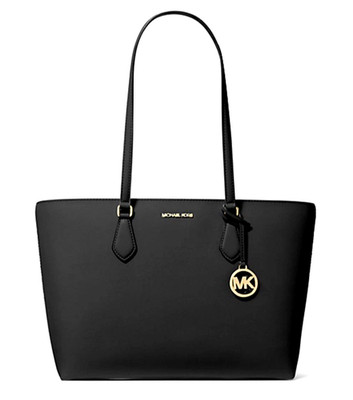 New Michael Kors Sheila Large Tote Saffiano  Vegan Faux Leather Black / Dust bag