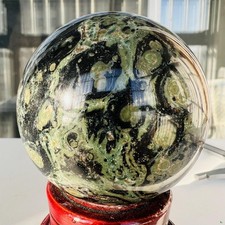 Sfera di cristallo di diaspro Kabamba naturale Kambaba Rock Agata Minerale Reiki 1,348 libbre