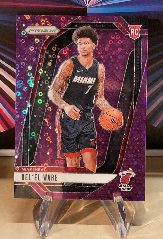 2024-25 Panini Prizm Kel'el Ware #248 Fast Break Purple /75 Rookie RC Miami Heat