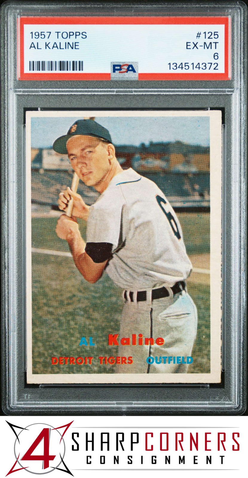 1957 TOPPS #125 AL KALINE TIGERS HOF PSA 6