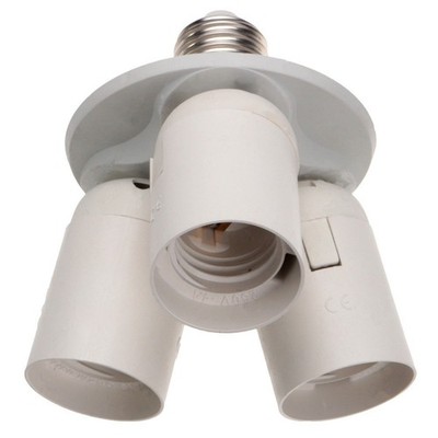 3 to 1 Light Socket E26 Splitter Lamp Base Adapter for Standard LED and CFL B...