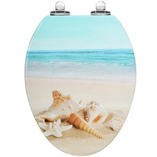 Elongated Molded Toilet Seat, w/Quiet Close and Quick Release Hinges, Easy to In