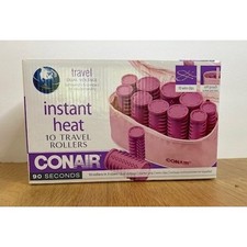 Conair Instant Heat Travel Rollers Women 10pc Pink Excellent Dual Voltage HS10W