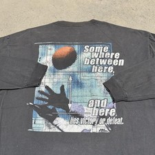 Vintage No Fear Long Sleeve T-Shirt Mens Large Faded Distressed Made In USA 90s