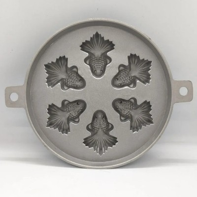 6 Cavity GoldFish Shape Madeleine Turks Head Bahulu Sponge Cake Muffin Pan Mold