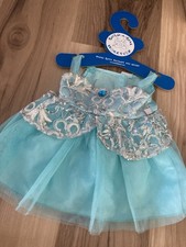 Build A Bear Dress Princess Blue Gem Clothes Outfit Plush Toy Accessories BAB