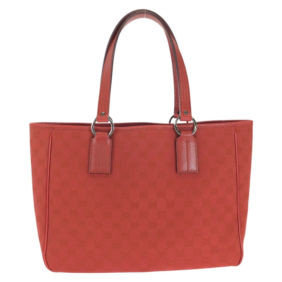 Sac fourre tout Beauty GUCCI rouge ferrures métal argenté GG toile cuir 113017 sho