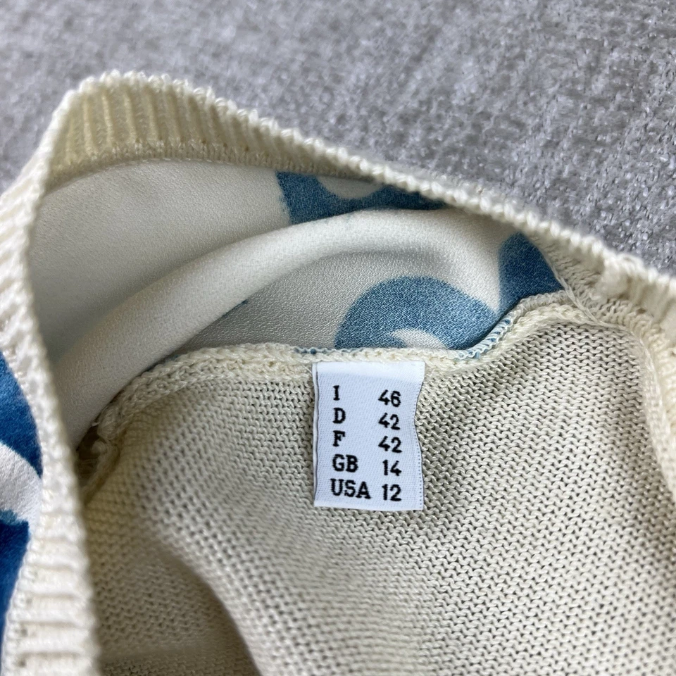 Cárdigan Suéter Moschino Barato y Elegante Raro Estampado Cuello en V Para Mujer’s 12 Floral Foto 3 de 4