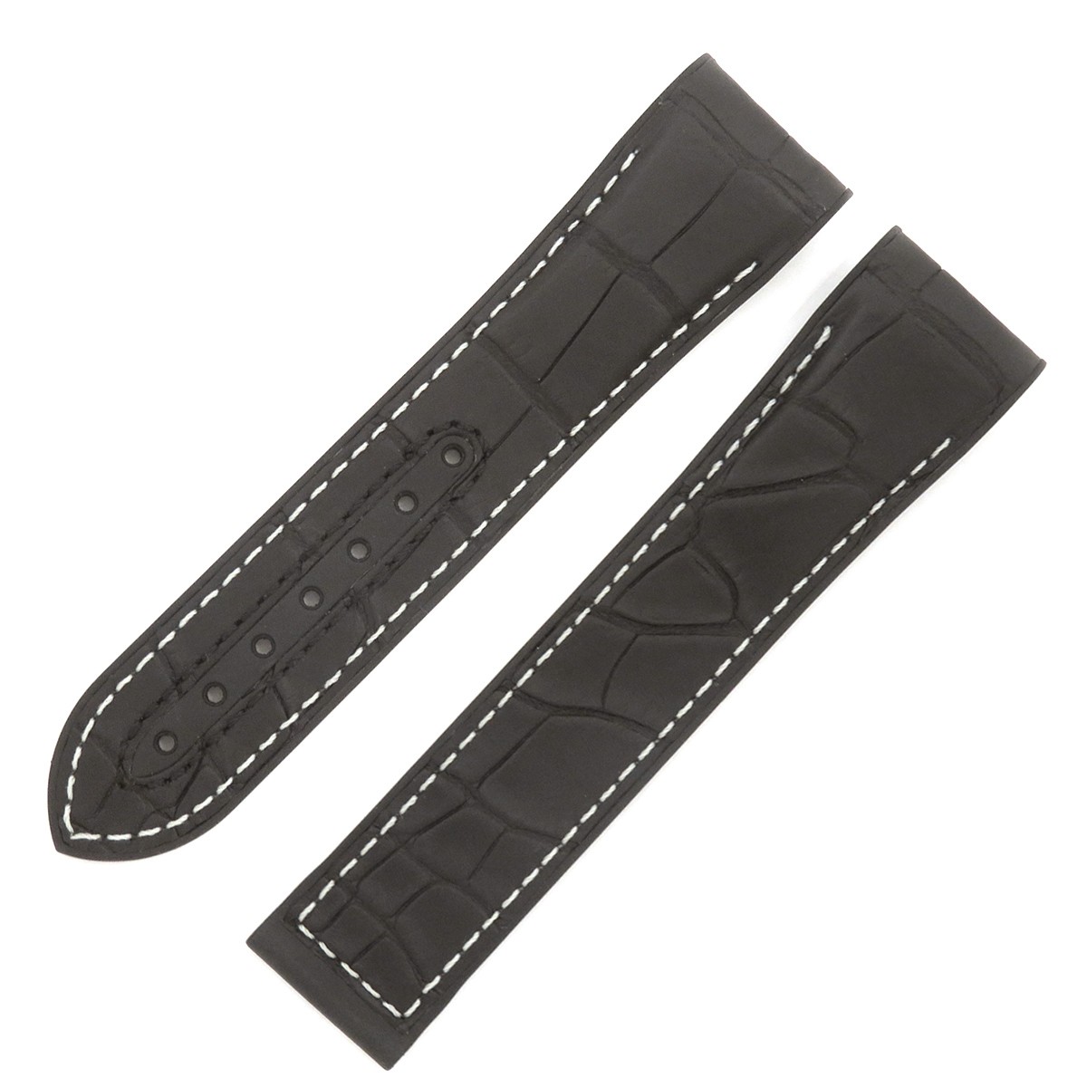 OMEGA Seamaster Planet Ocean 22mm Black Croco Rubber Strap for Men