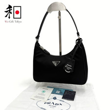 PRADA Tessuto Nylon×Leather Handbag Black 1N204X 2837